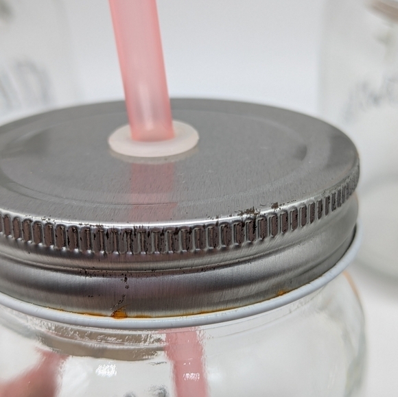 Rae Dunn colorful glass mugs with lid & straw - Picture 6 of 8